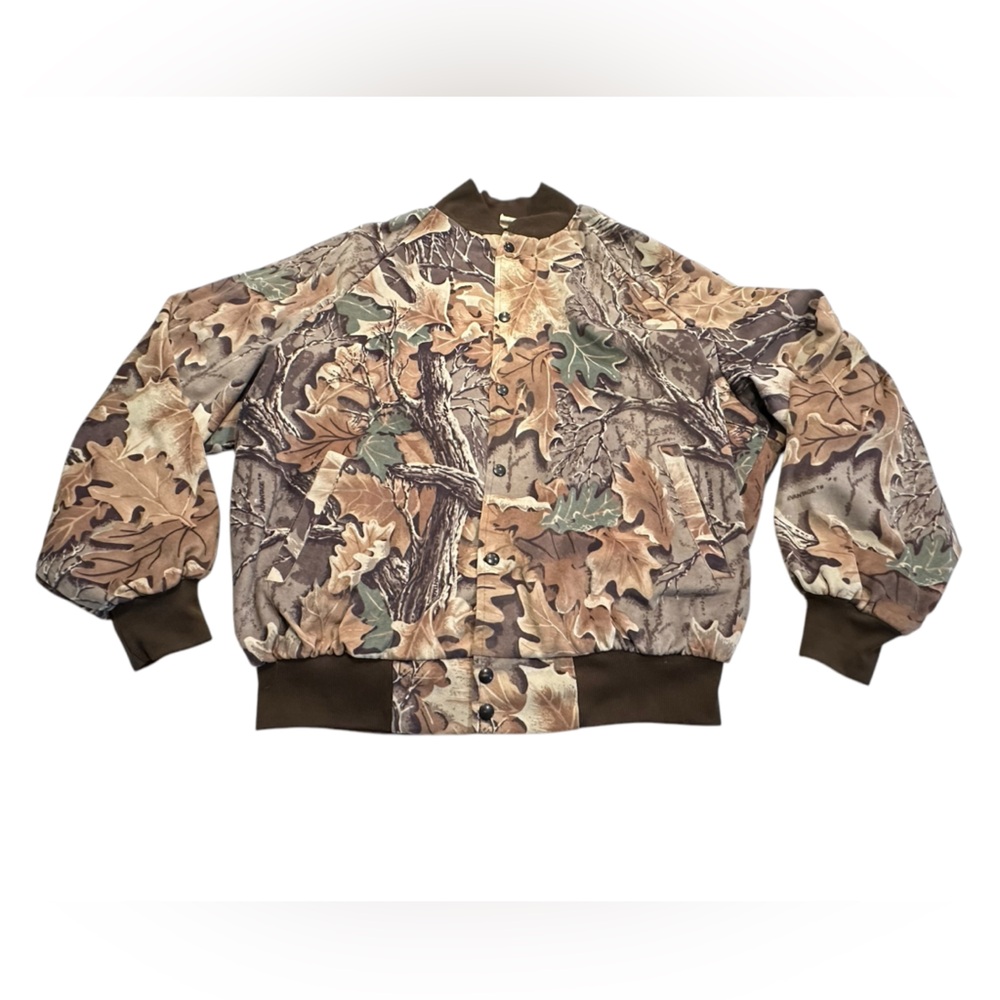 Vintage Westark Advantage Camouflage‎ Velour Bomber Jacket Mens 2XL USA